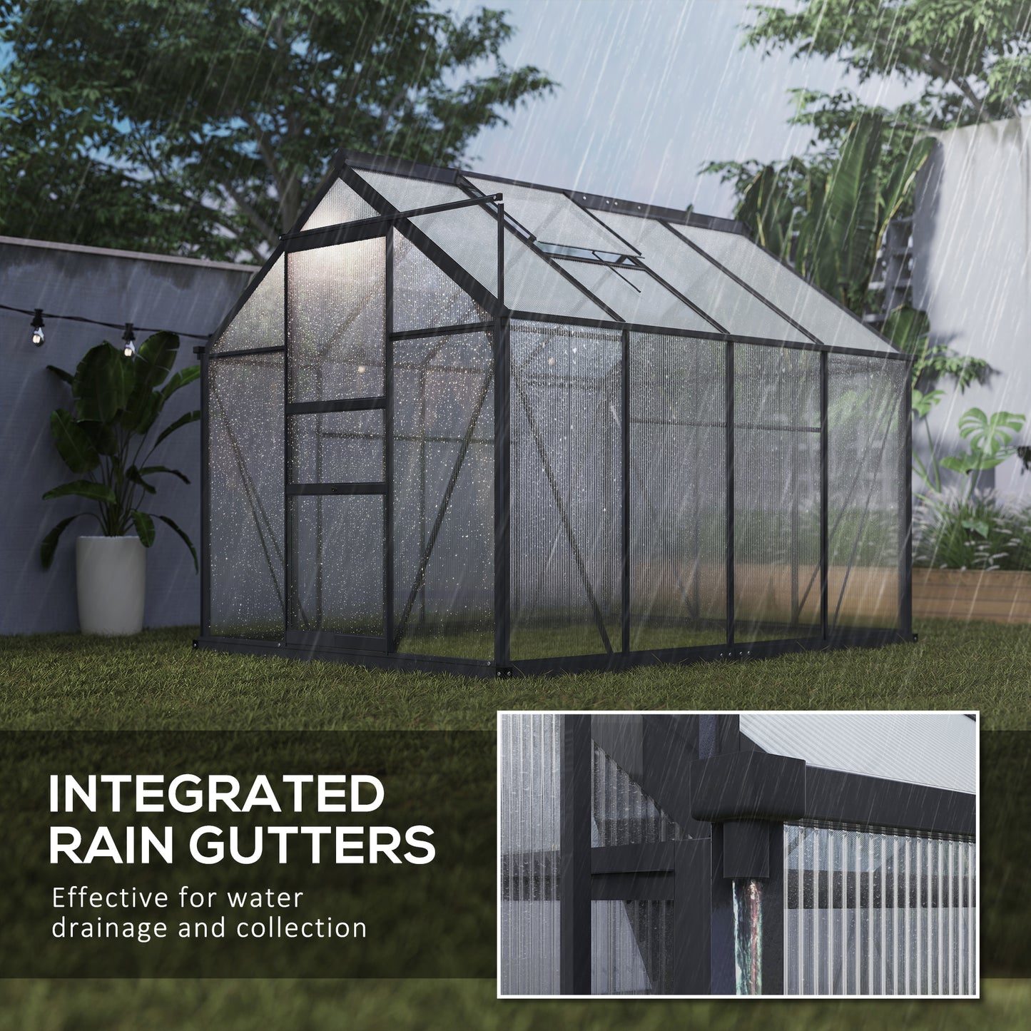 6 x 8ft Polycarbonate Greenhouse (1)