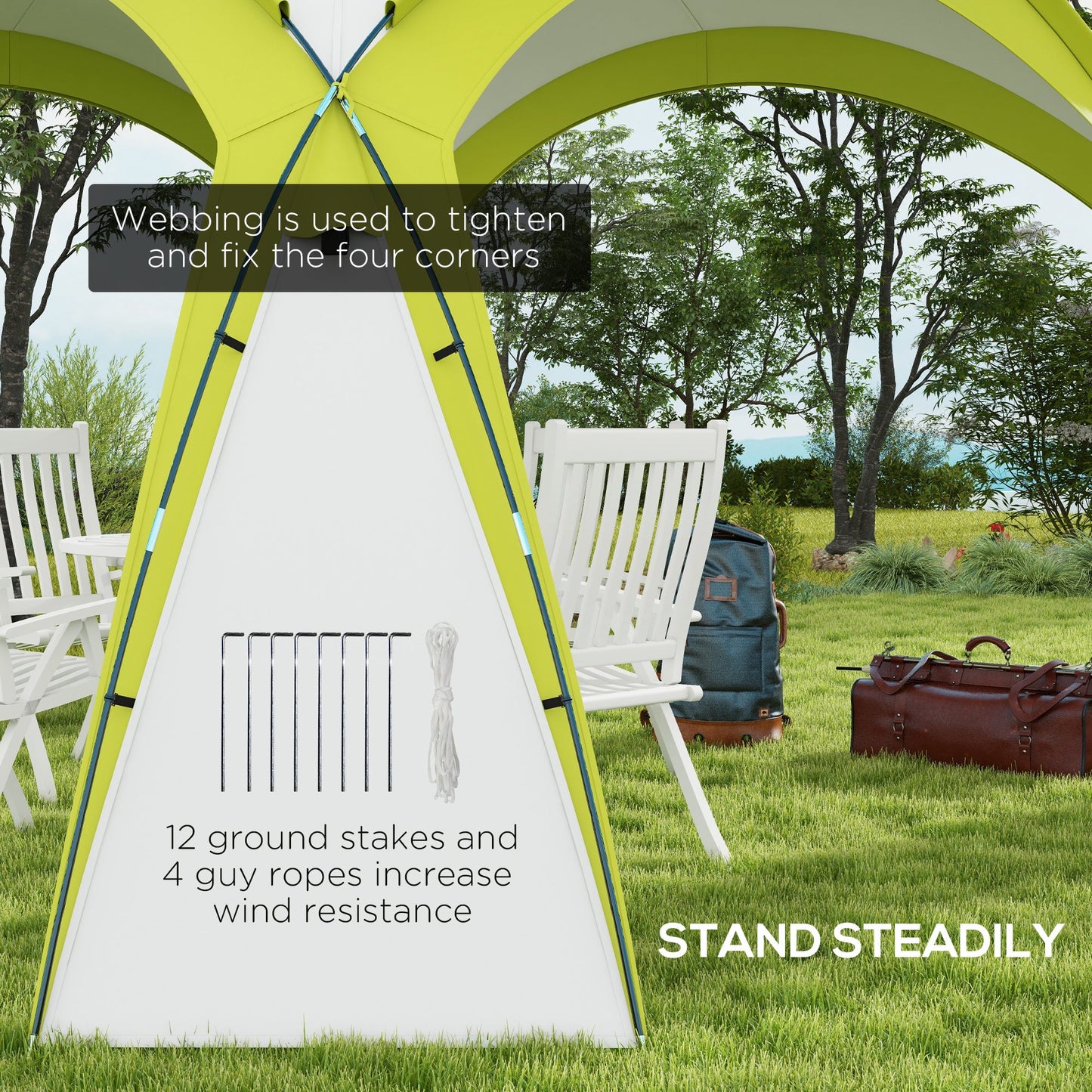 3.5 x 3.5M Camping Gazebo, Outdoor Event Shelter Dome Tent Garden (1)
