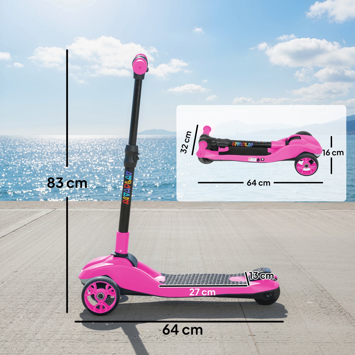 Three-Wheel Foldable Electric Scooter for Kids Aged 6-10 Years