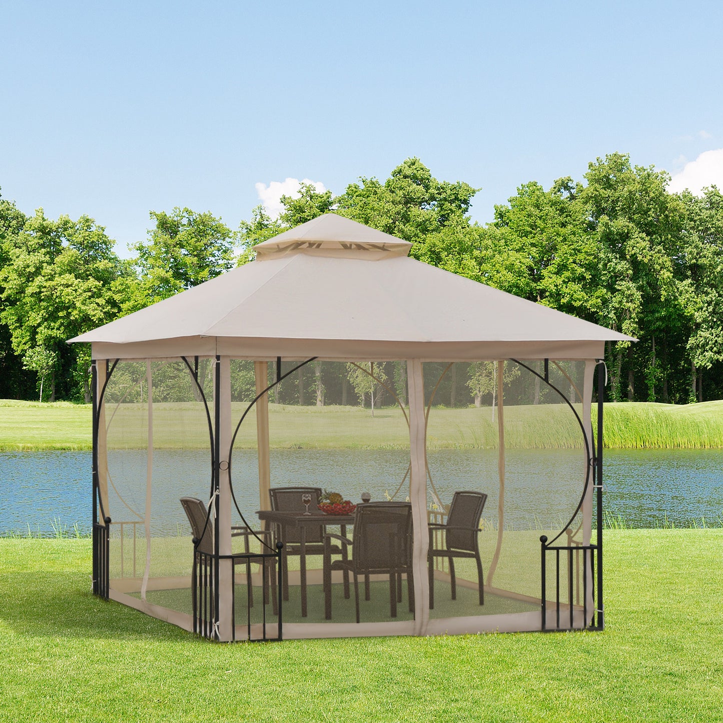 3 x 3(m) Garden Gazebo Patio Party Tent Shelter Outdoor Canopy