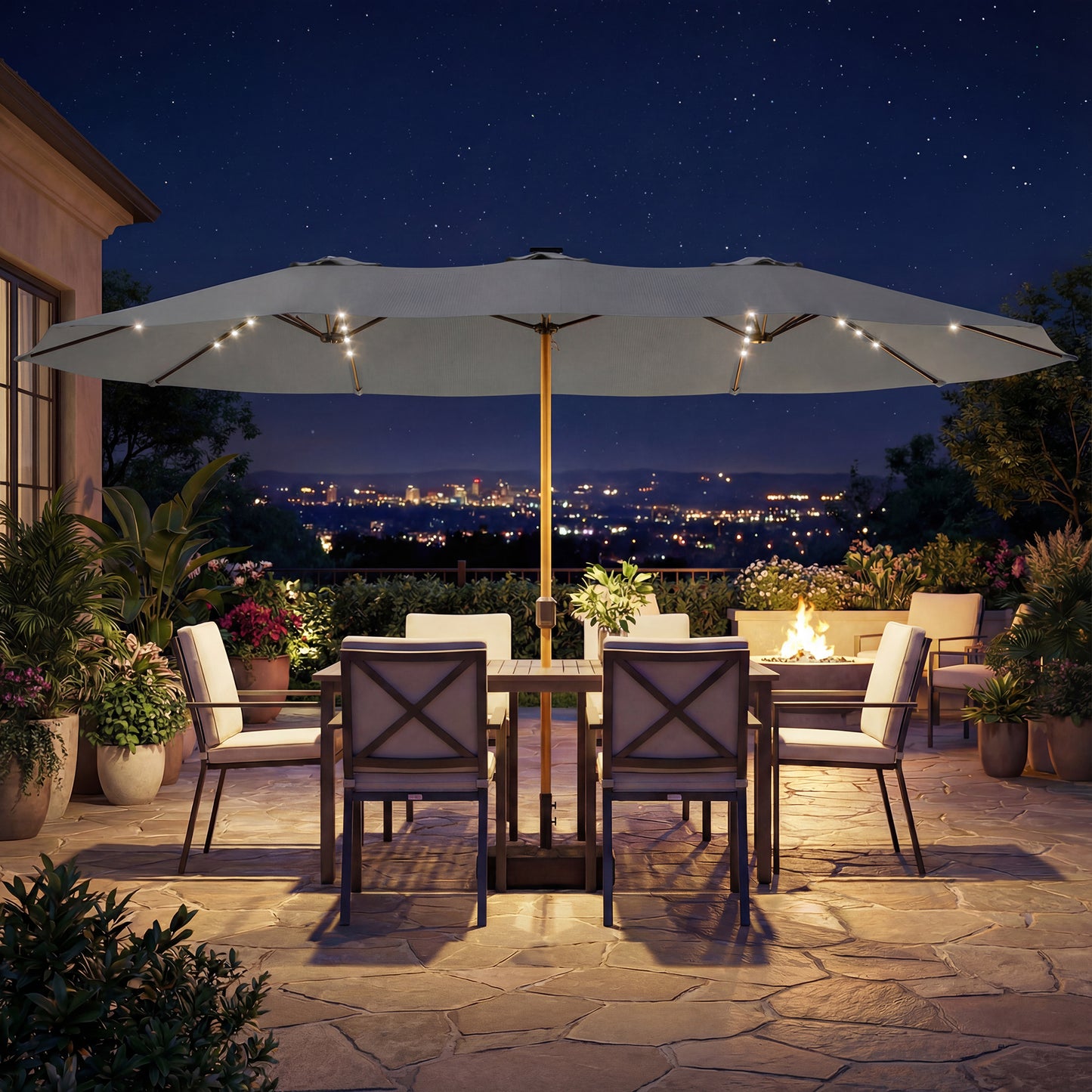 Double Sided Garden Parasol