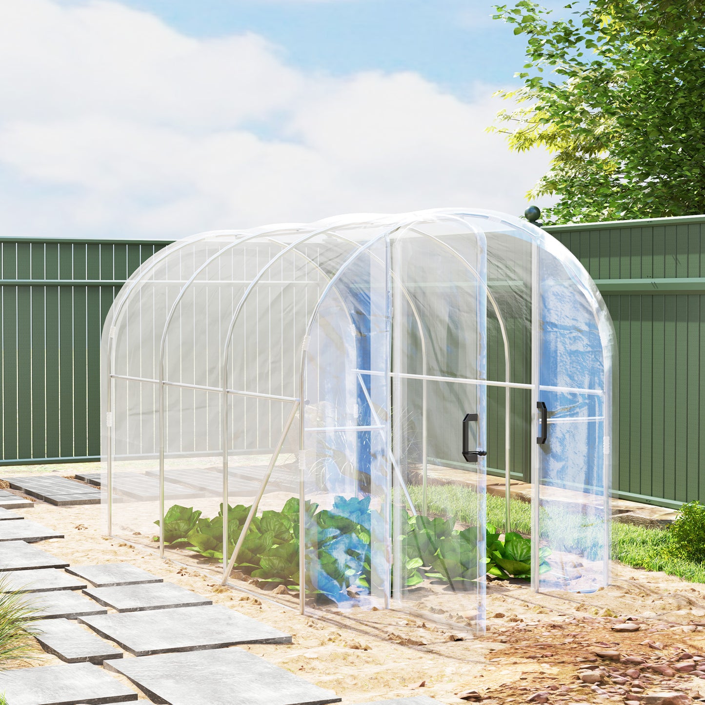 Polytunnel Greenhouse Walk-in Grow House with PE Cover