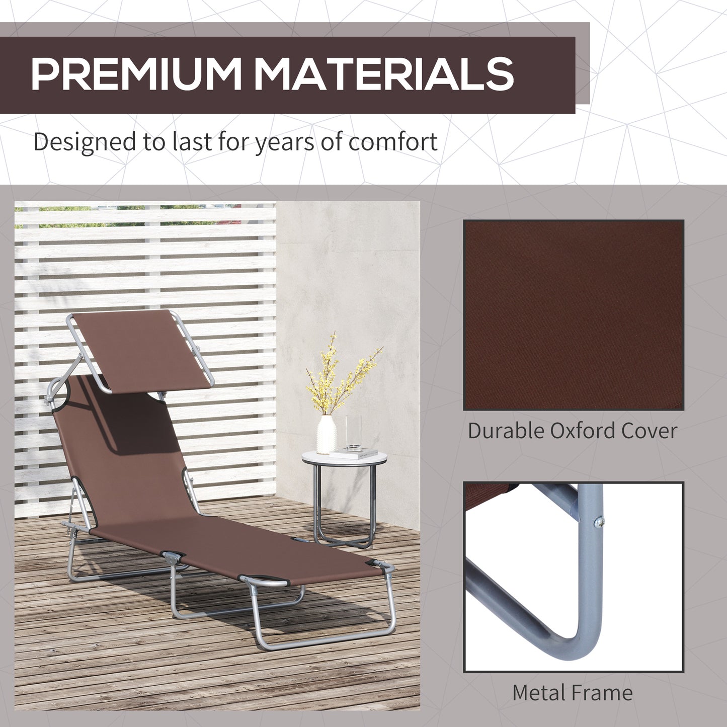 2 Pieces Outdoor Foldable Sun Lounger