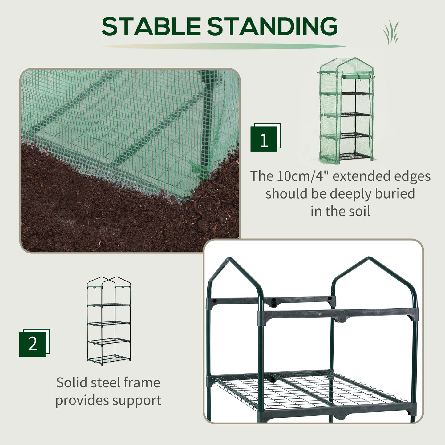 4 Tier Mini Greenhouse, Portable Compact Green House