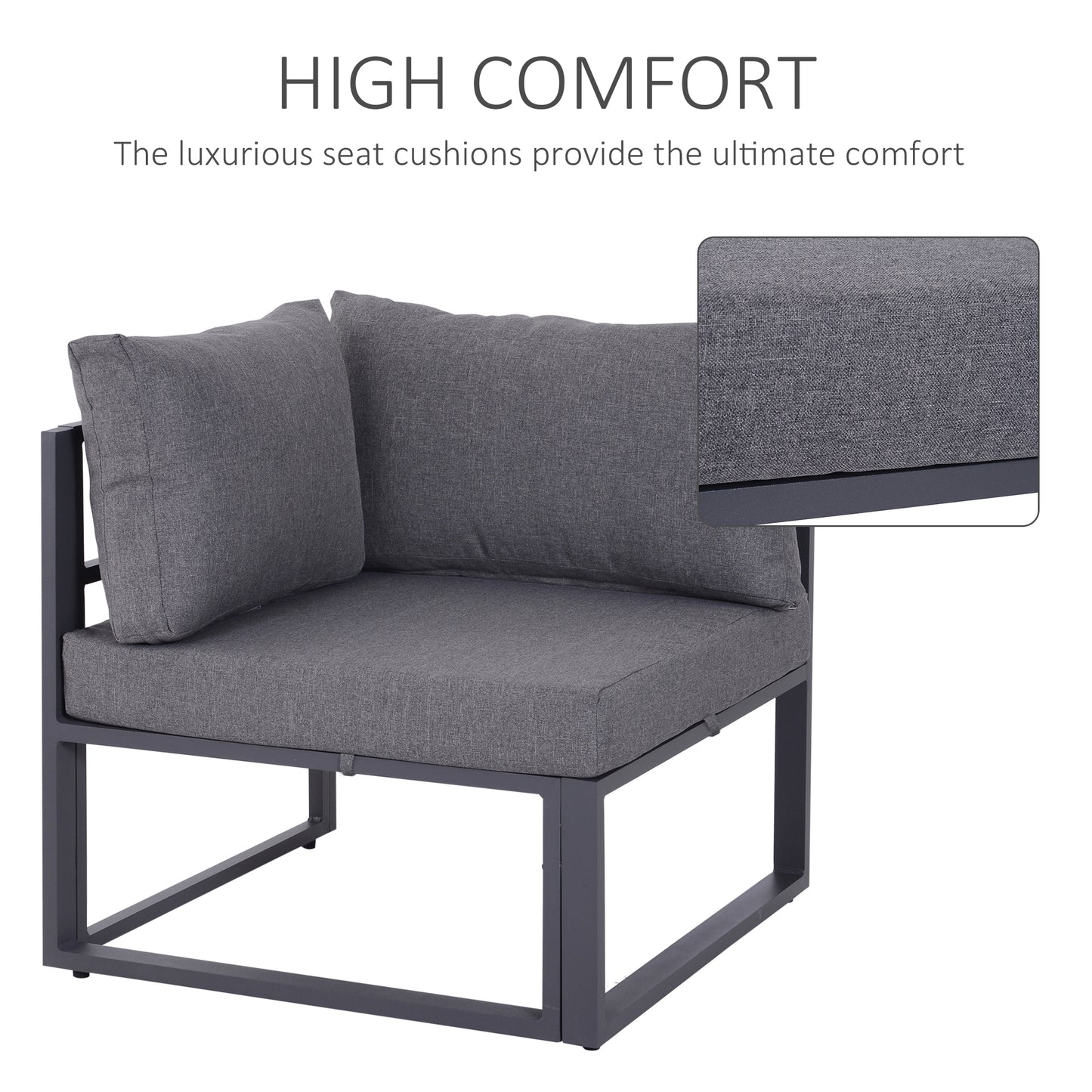 6 PCs Outdoor Indoor Sectional Corner Sofa Set Thick Padded