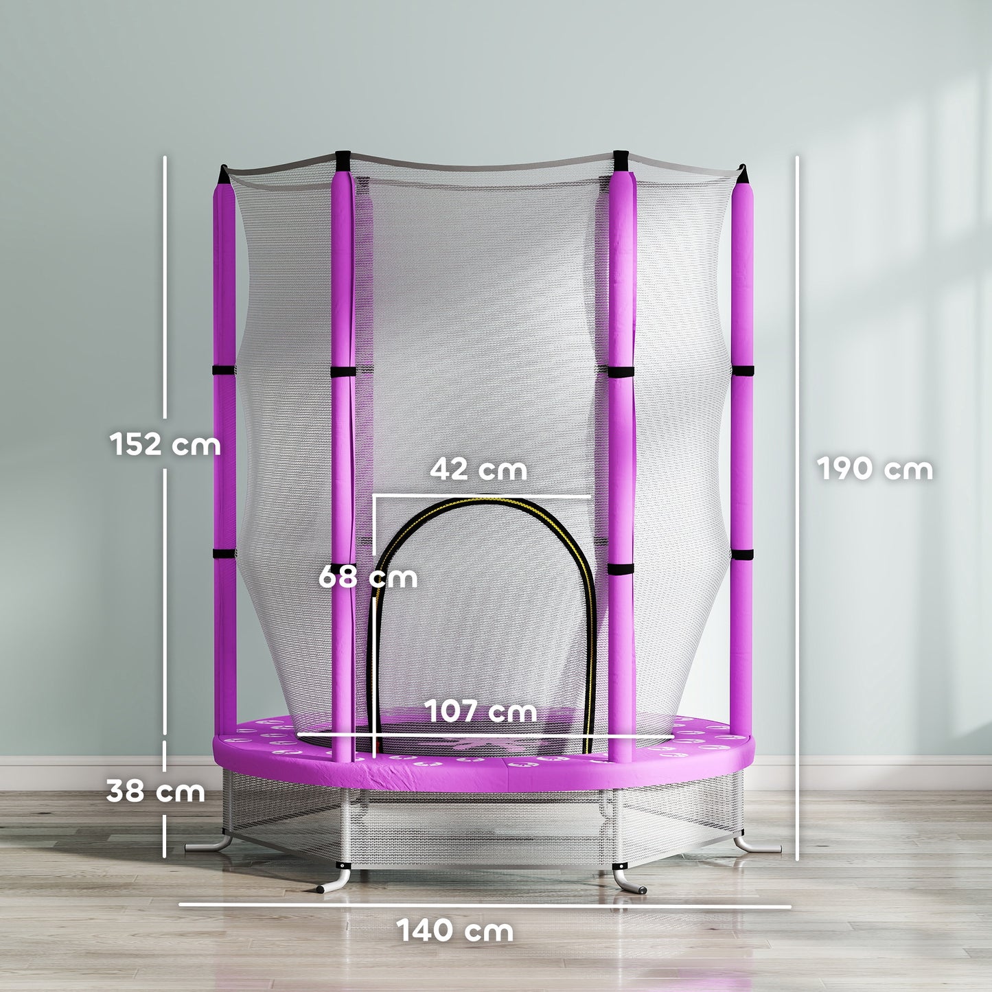 4.6ft Toddler Trampoline w/ Safety Enclosure Net