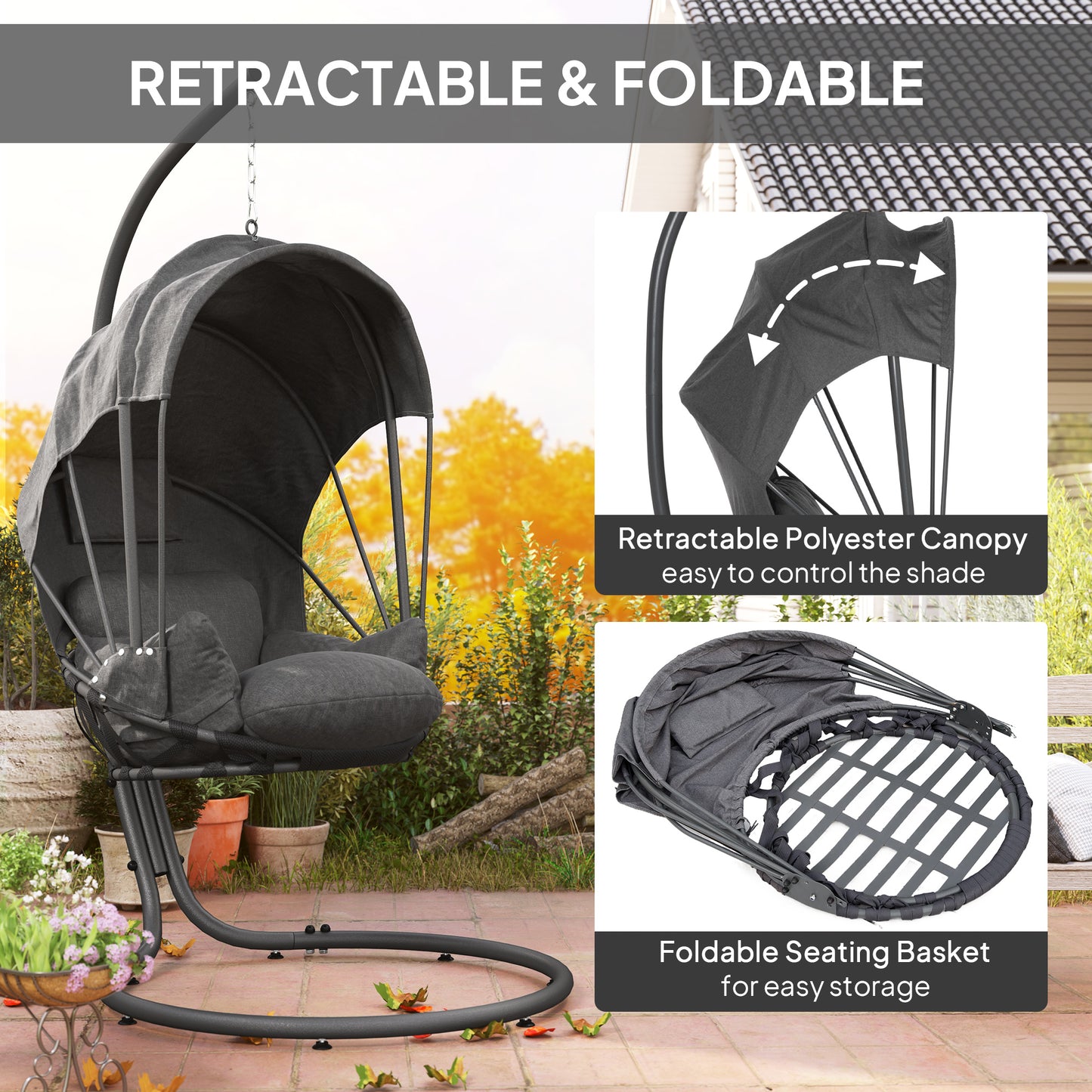 Hanging Egg Chair Swing Hammock Chair with Stand