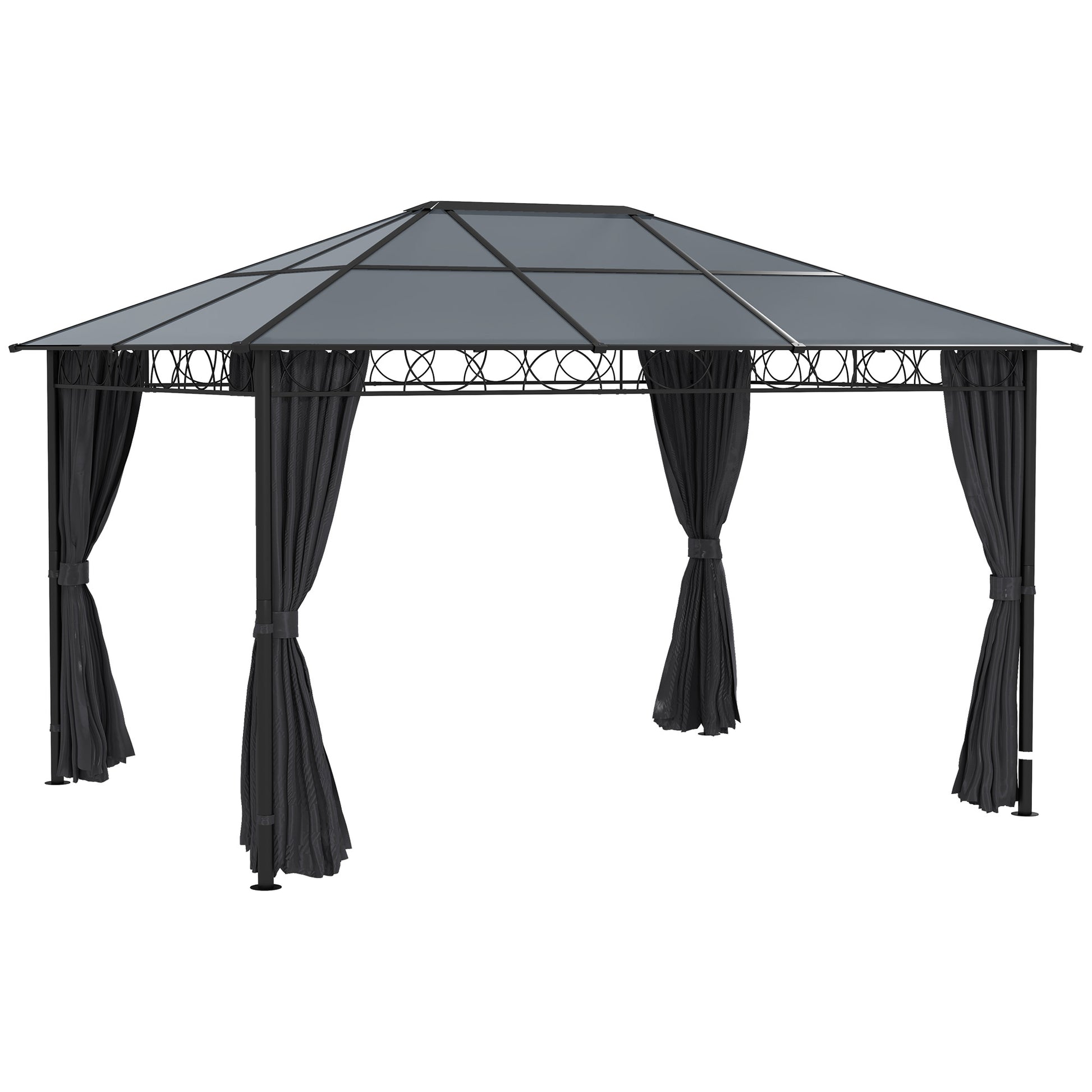 Hardtop Gazebo Garden Pavilion with UV Resistant Polycarbonate Roof