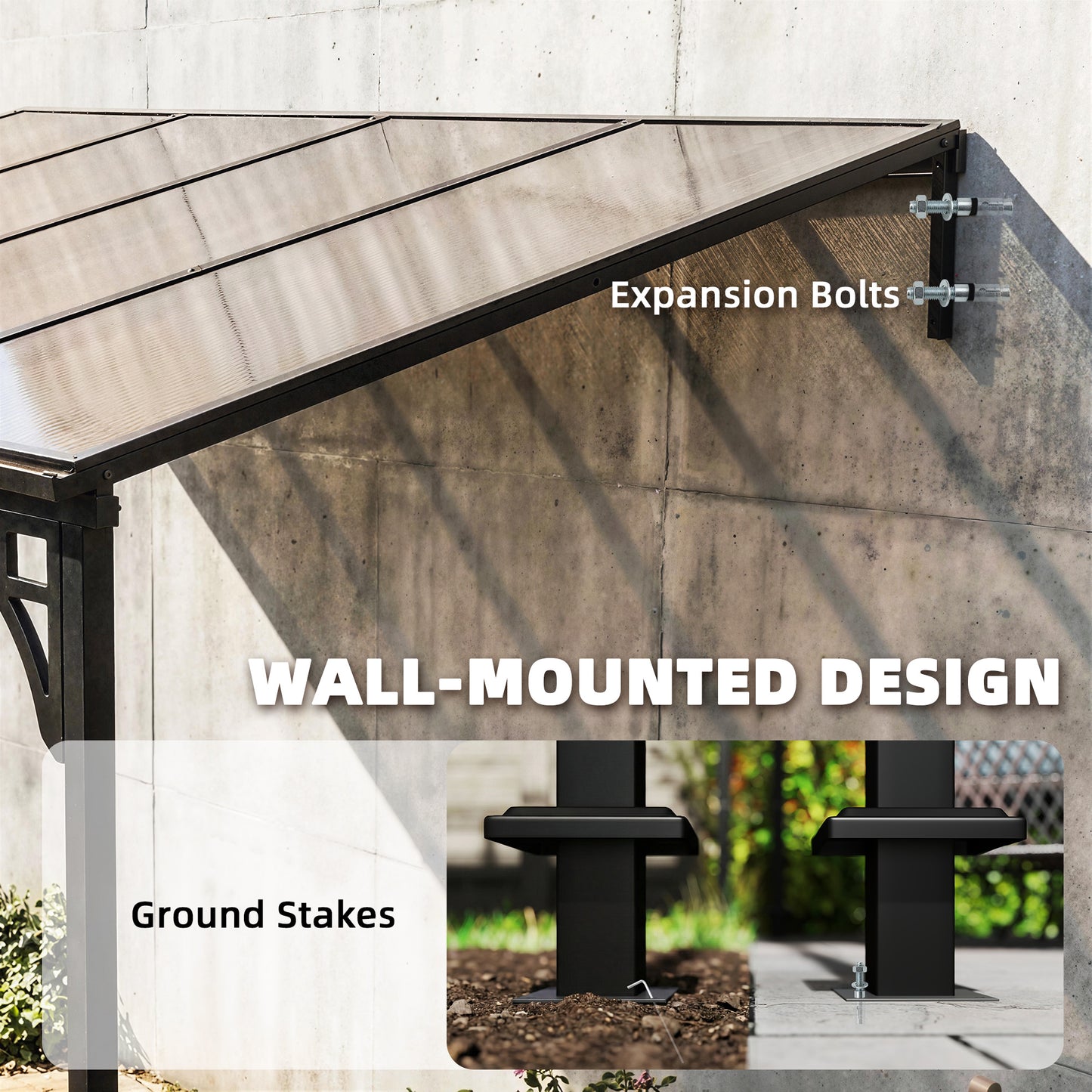 4 x 3 m Metal Lean-to Pergola