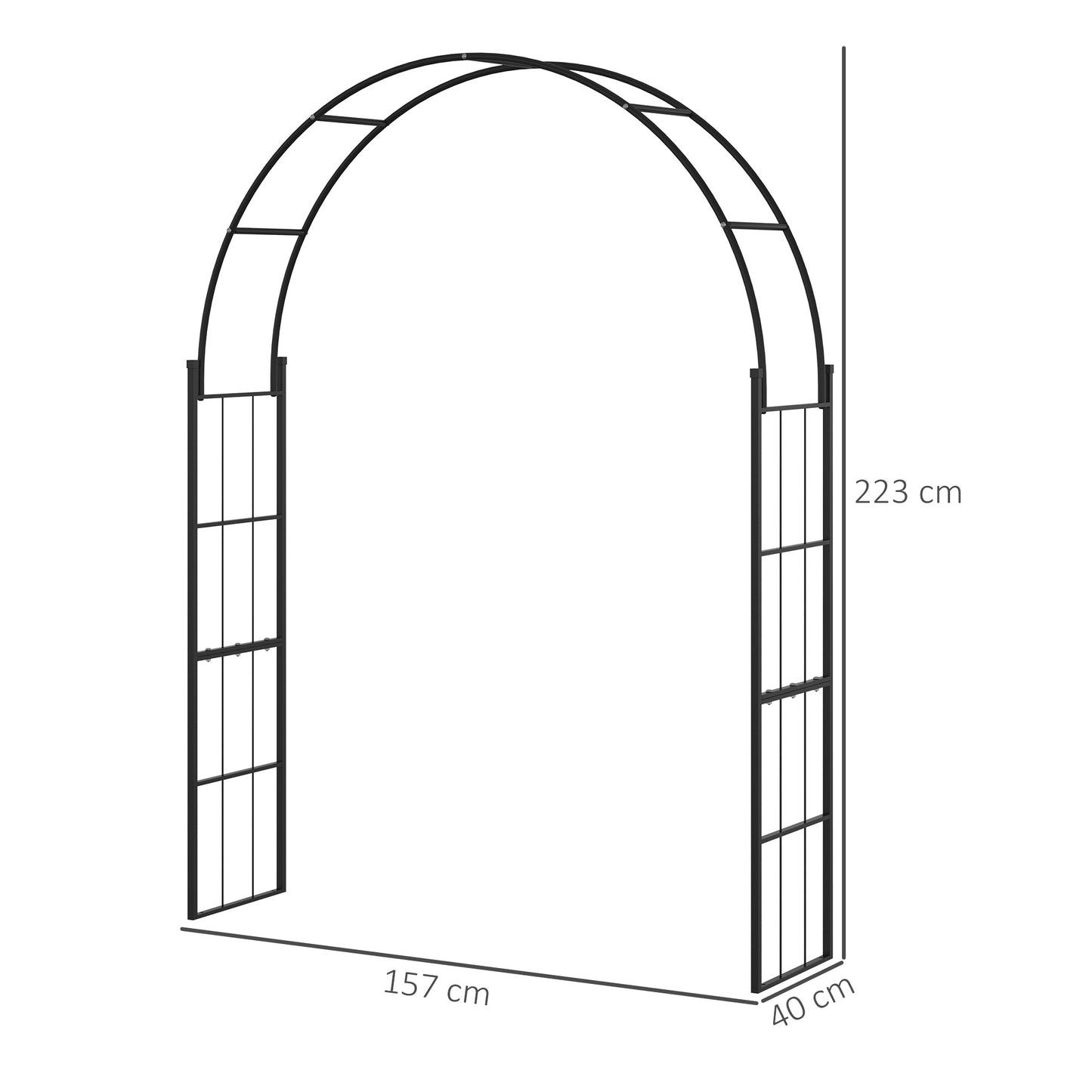 223cm Garden Arch Trellis, Outdoor Wedding Arbor for Ceremony