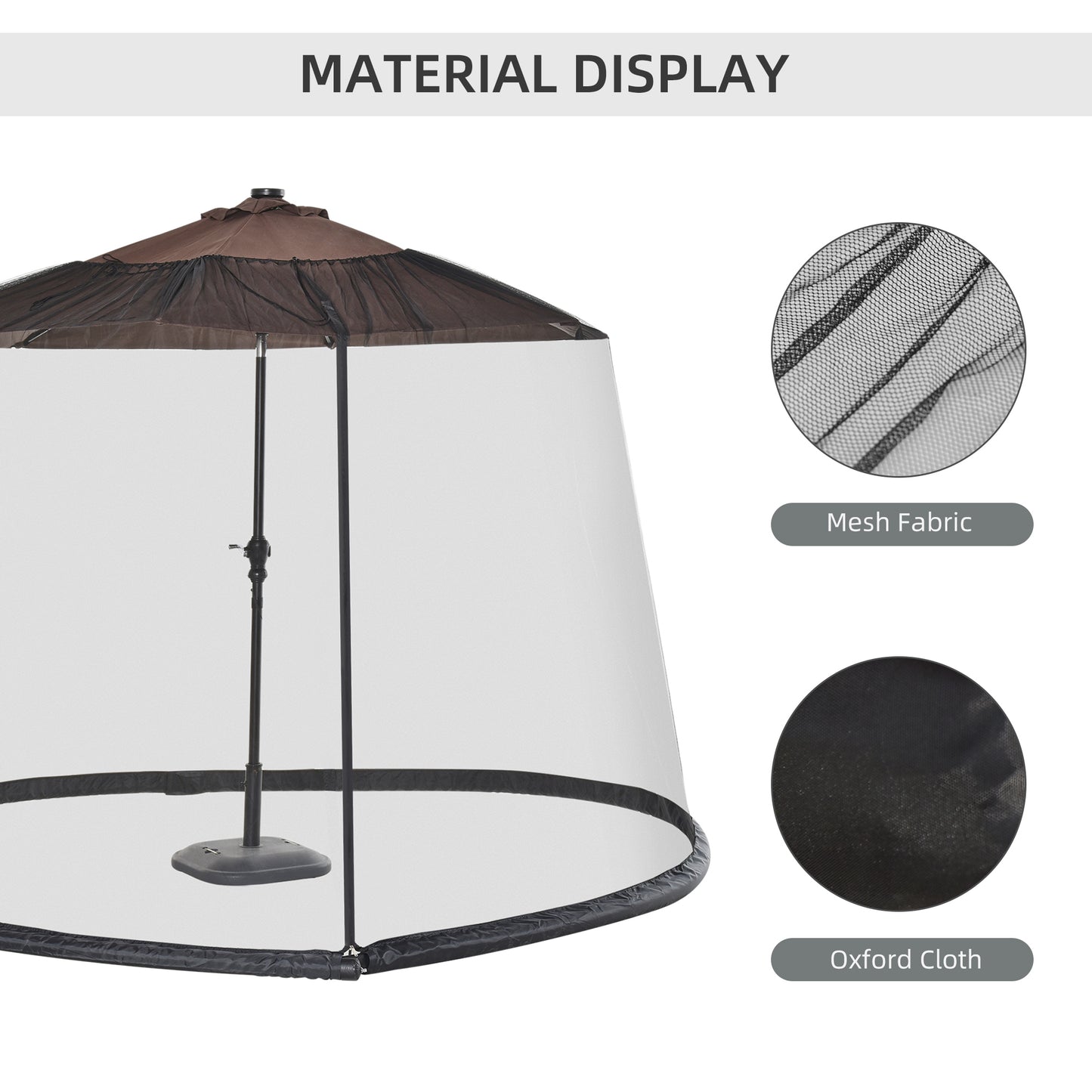 2.3m Umbrella Table Screen Outdoor Patio Cover Mosquito Insect Net