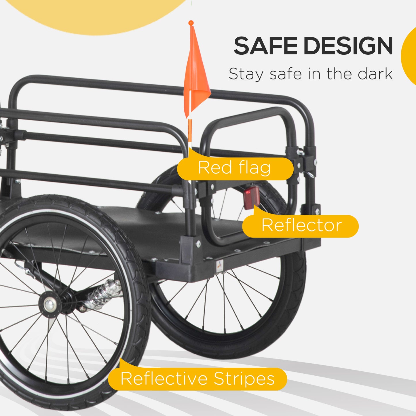 Steel Bike Trailer with Triple Safety