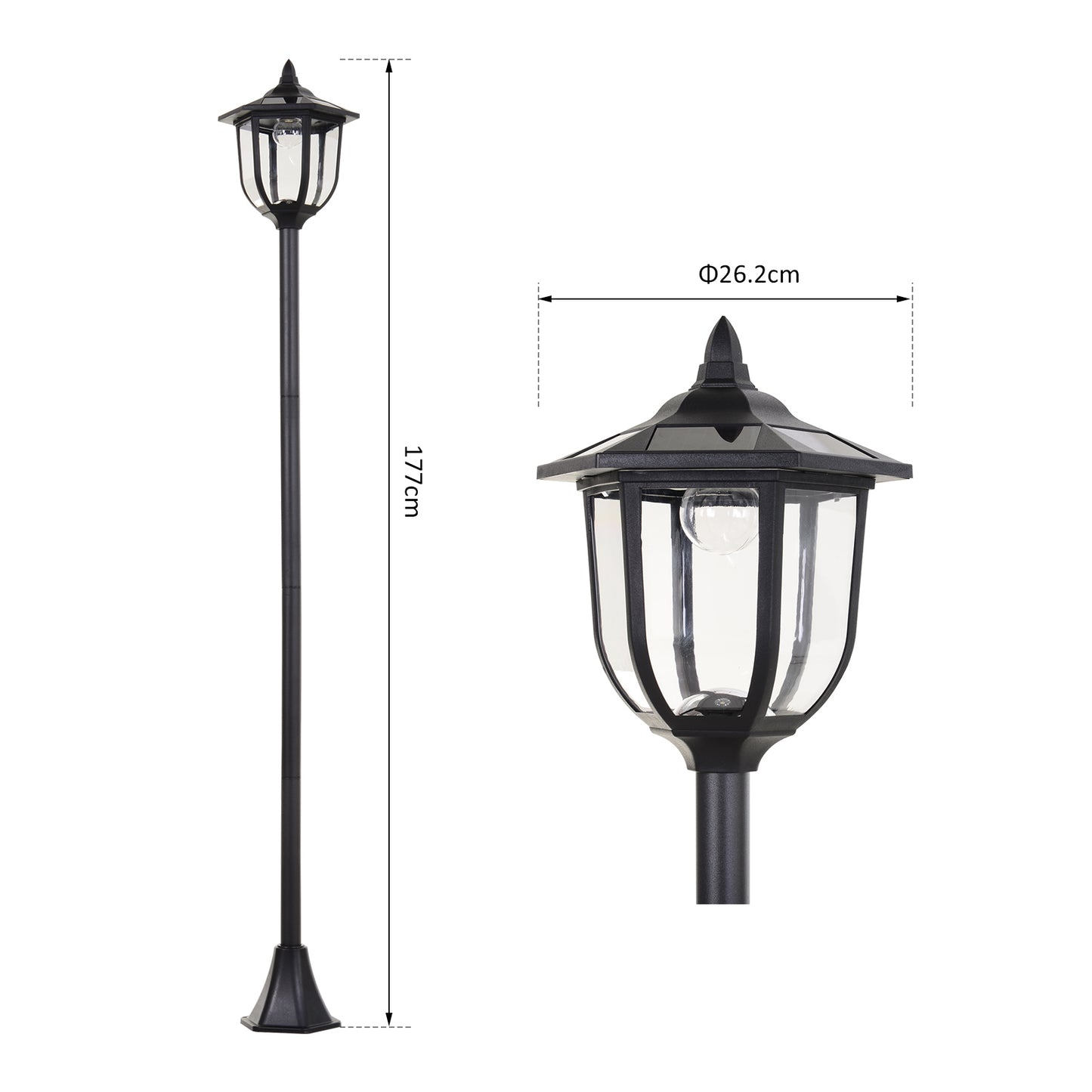 Outdoor Garden Solar Post Lamp Sensor Light  LED Lantern Bollard