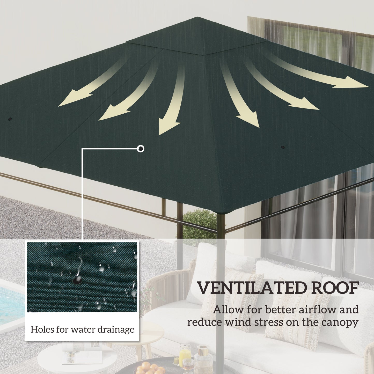 3 x 3 m Gazebo Canopy Replacement Cover