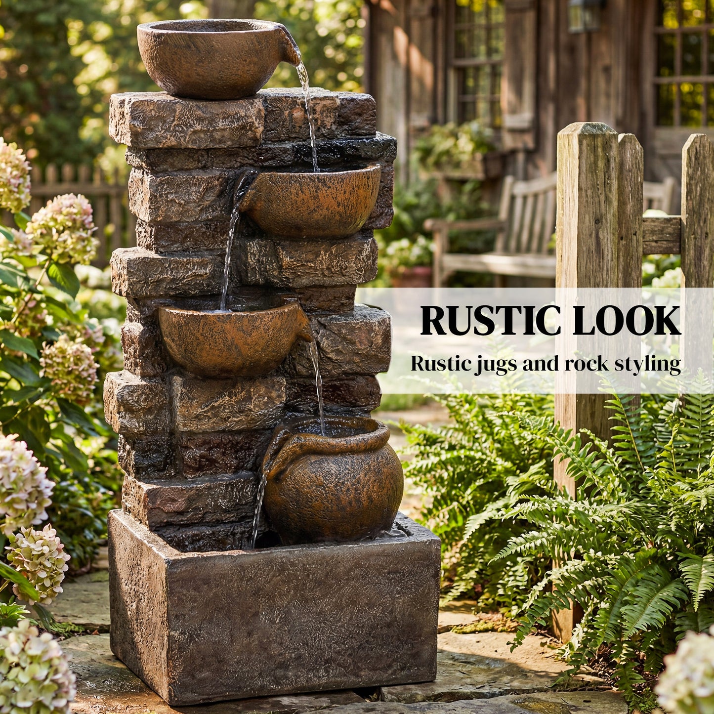 28" 5-Tier Outdoor Fountain