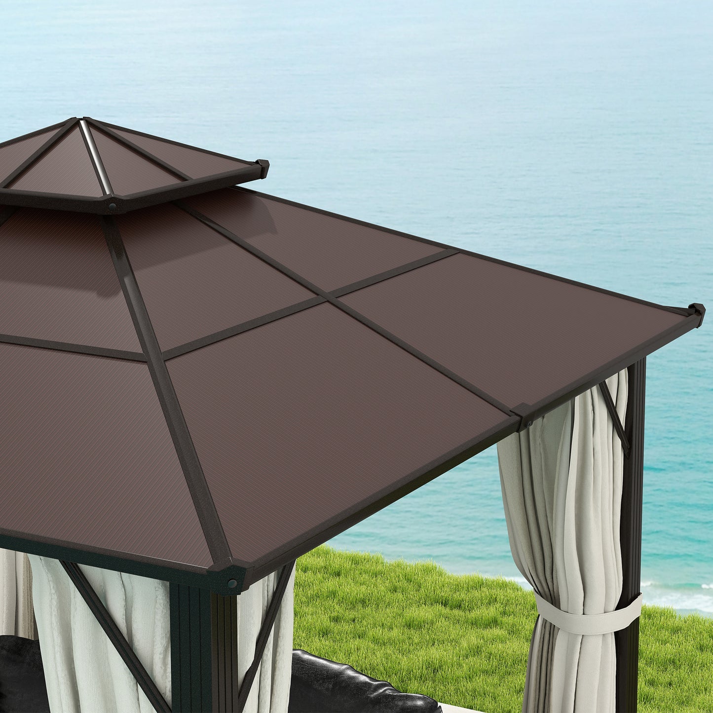 3 x 3(m) Hardtop Gazebo Canopy with UPF30+ Double Polycarbonate Roof