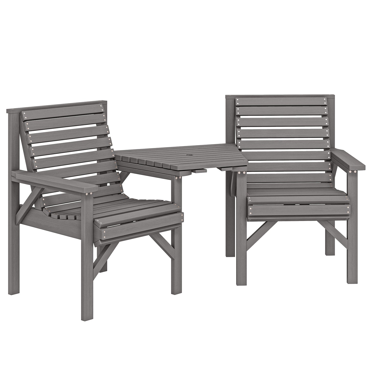 Wooden Garden Bistro Set, 2 Seater Wooden Outdoor Table and Chairs