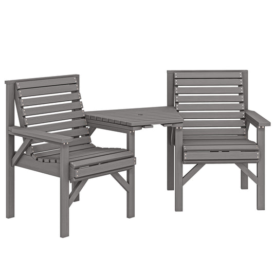 Wooden Garden Bistro Set, 2 Seater Wooden Outdoor Table and Chairs