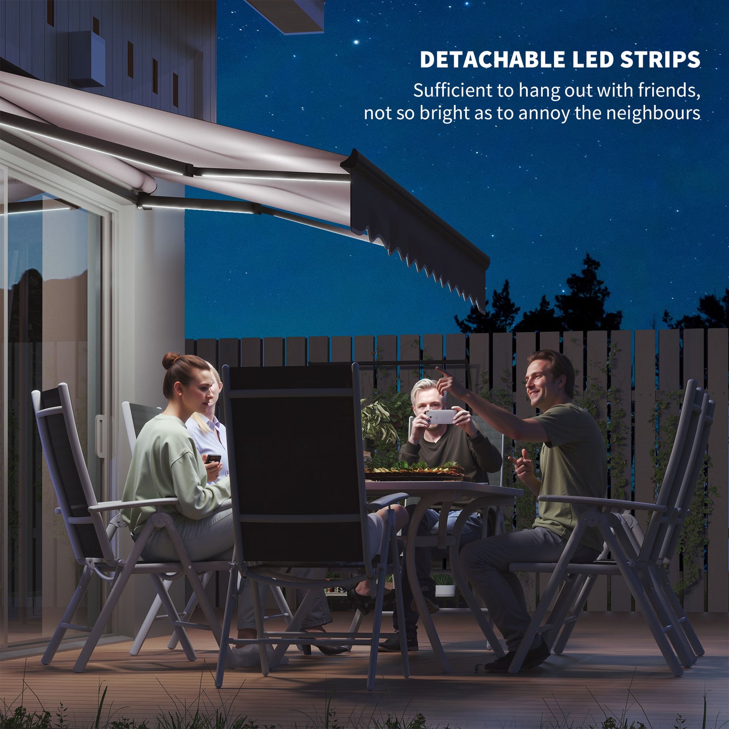 2.5 x 2m Electric Awning with LED Light and Remote Controller