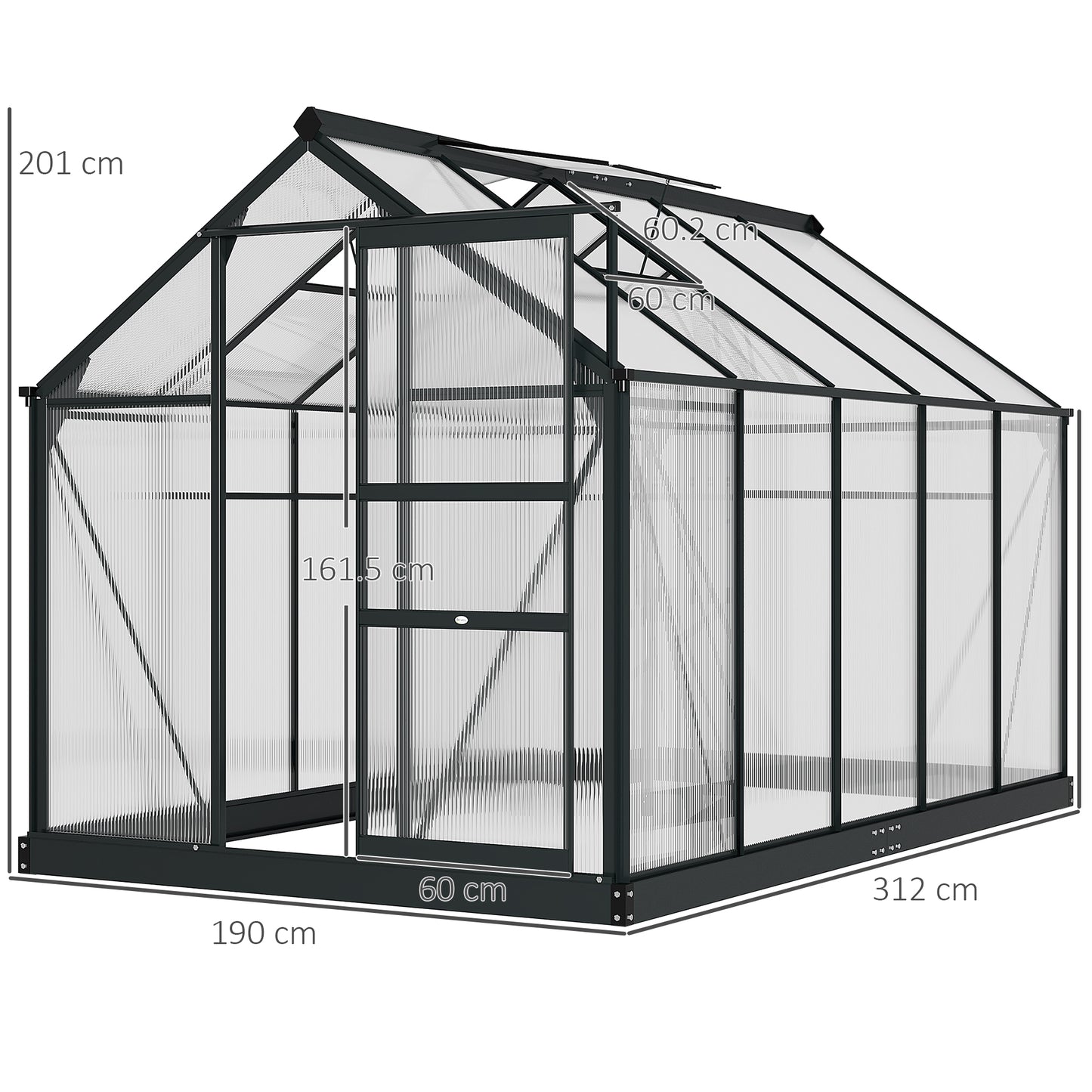 6 x 10ft Polycarbonate Greenhouse