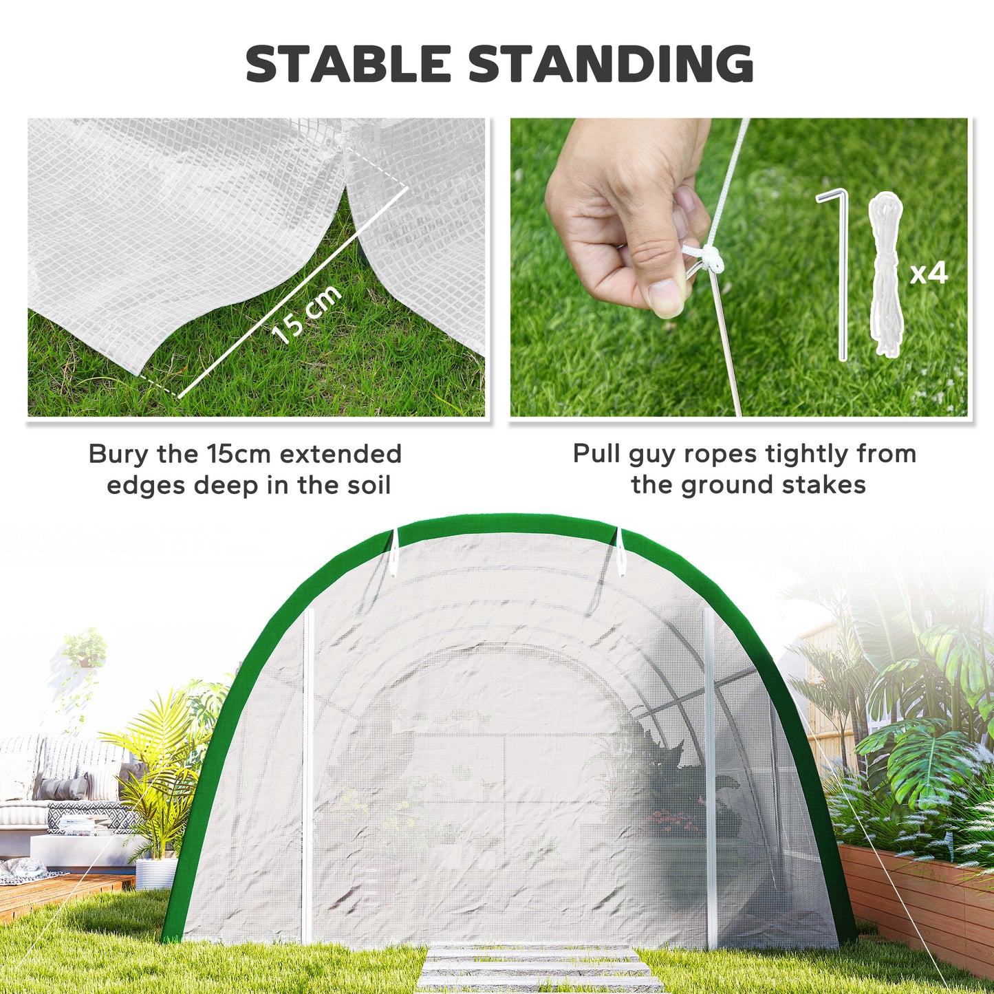 Walk-in Polytunnel Greenhouse Tunnel Warm House Tent