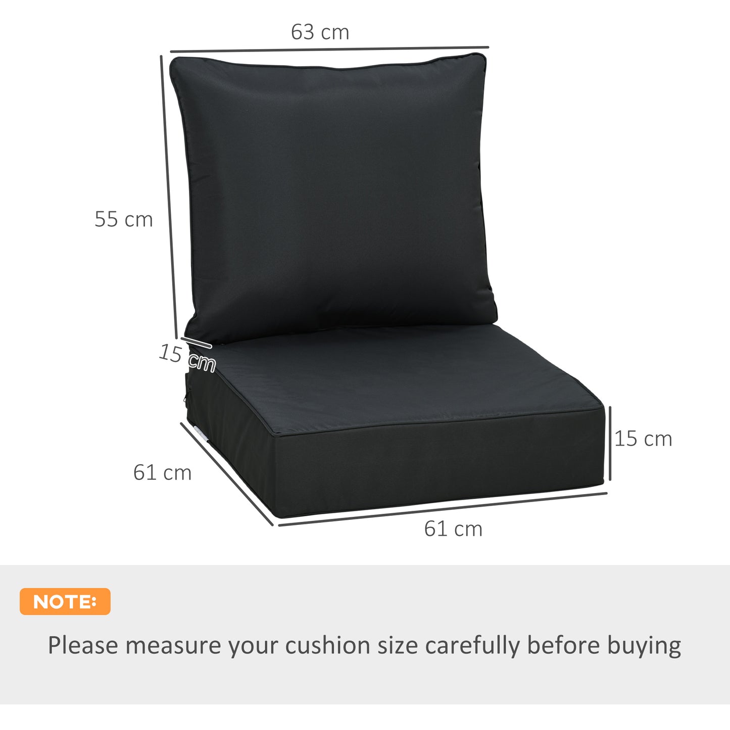 4 Pcs Outdoor Seat and Back Cushion Set Patio Deep Seating Chair