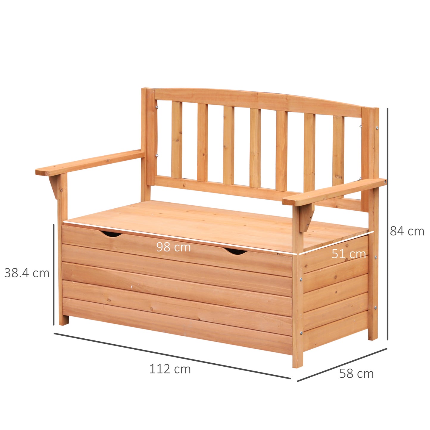 Two-Seater Garden Storage Bench