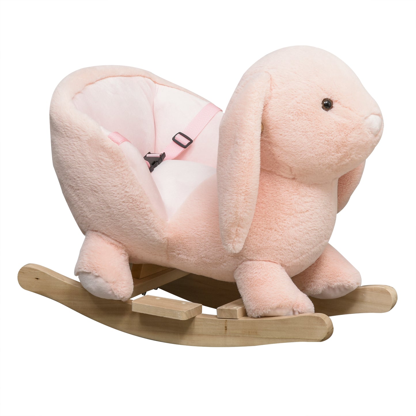Baby Rocking Horse, Plush Baby Rocker Rabbit Ride-On Toy with Sound