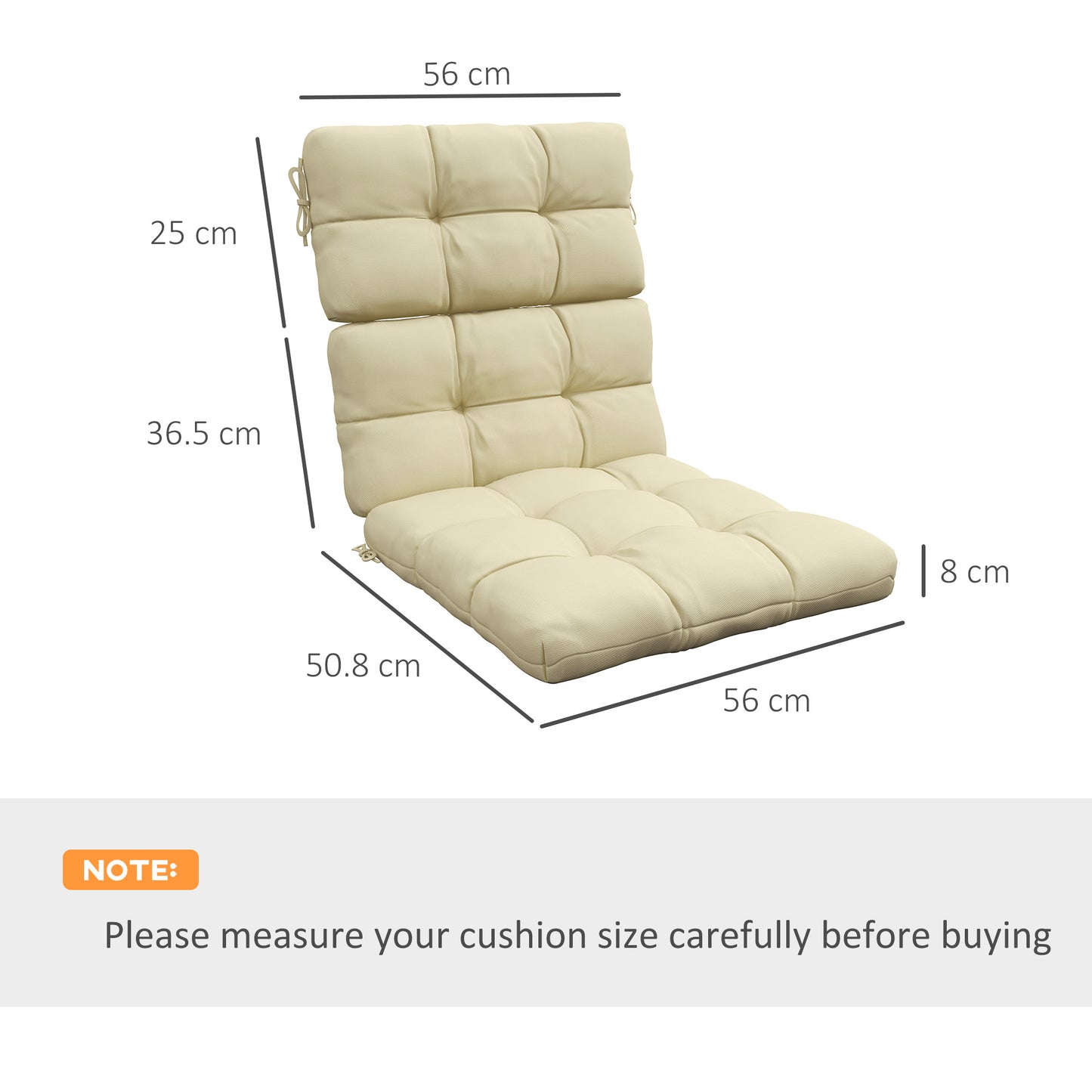 2-Piece Seat Cushion Replacement with Backrest (2)