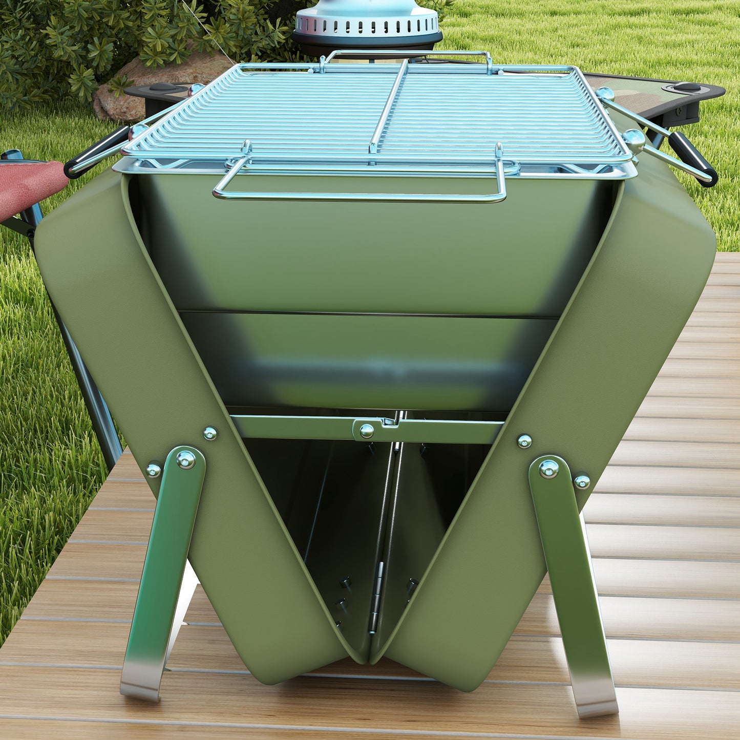 Metal Suitable-Style Portable BBQ Grill