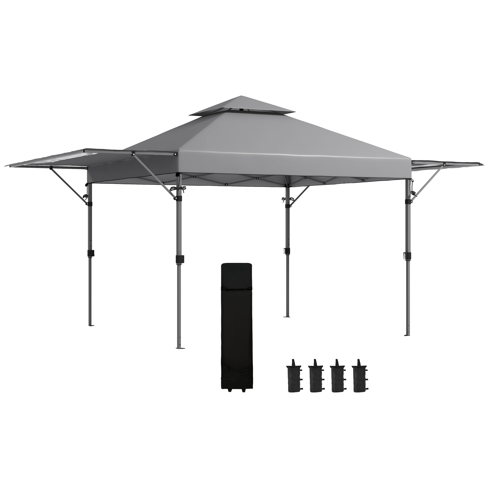 3 x 3m Height Adjustable Pop-Up Gazebo, with Accessories