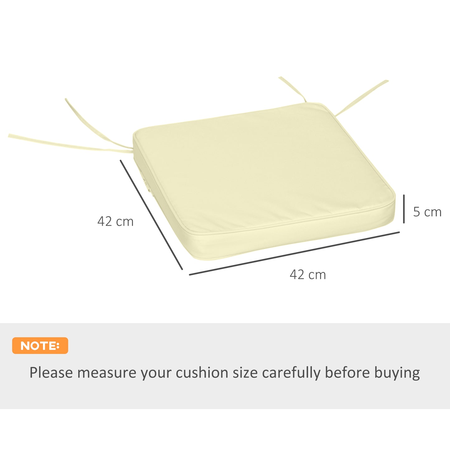 Set of 6 Pcs Chair Cushion, 42Lx42Wx5T cm