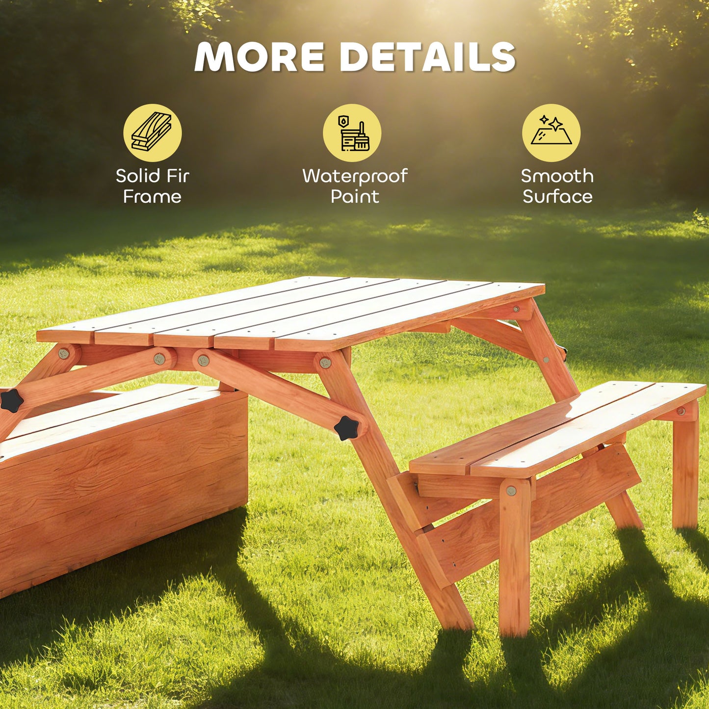 Kids Sand Pit with Lid, Wooden Sandpit with Canopy