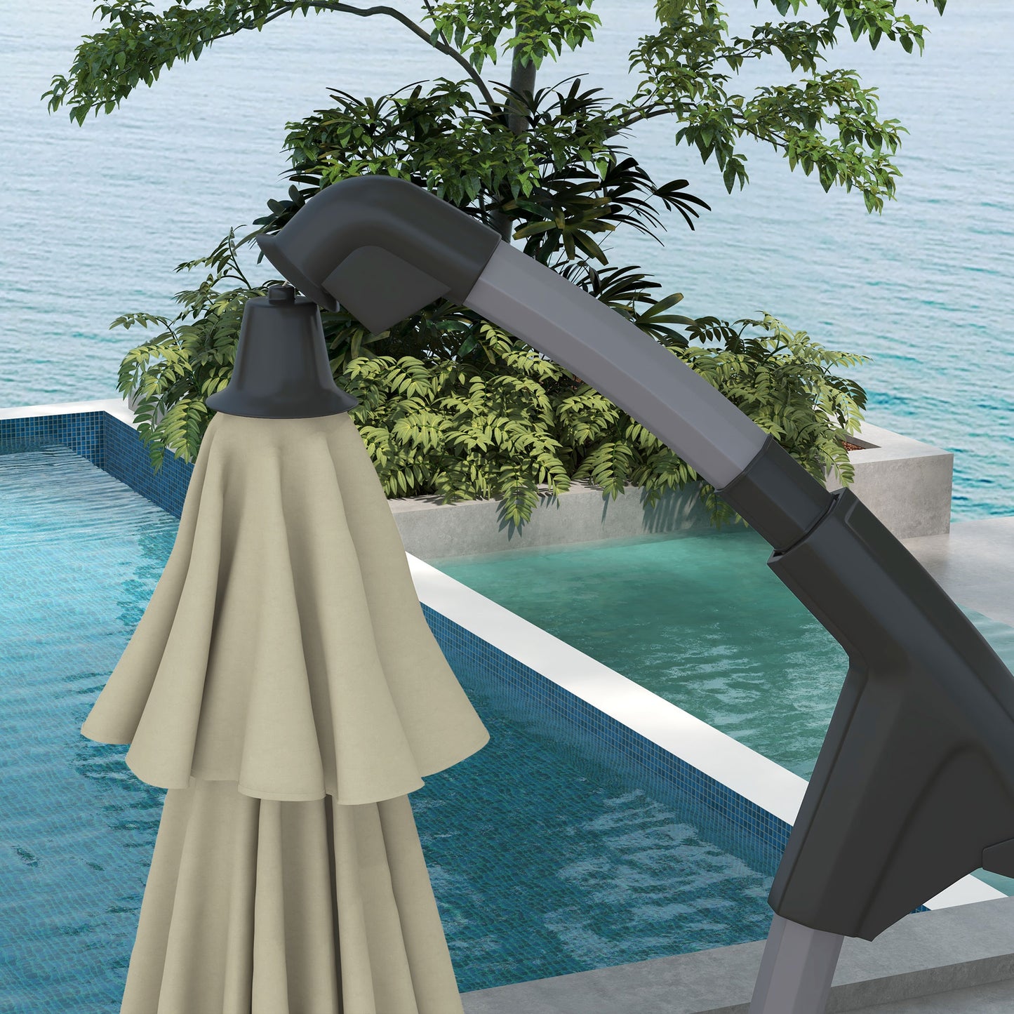 2.7m Cantilever Parasol, with Cross Base