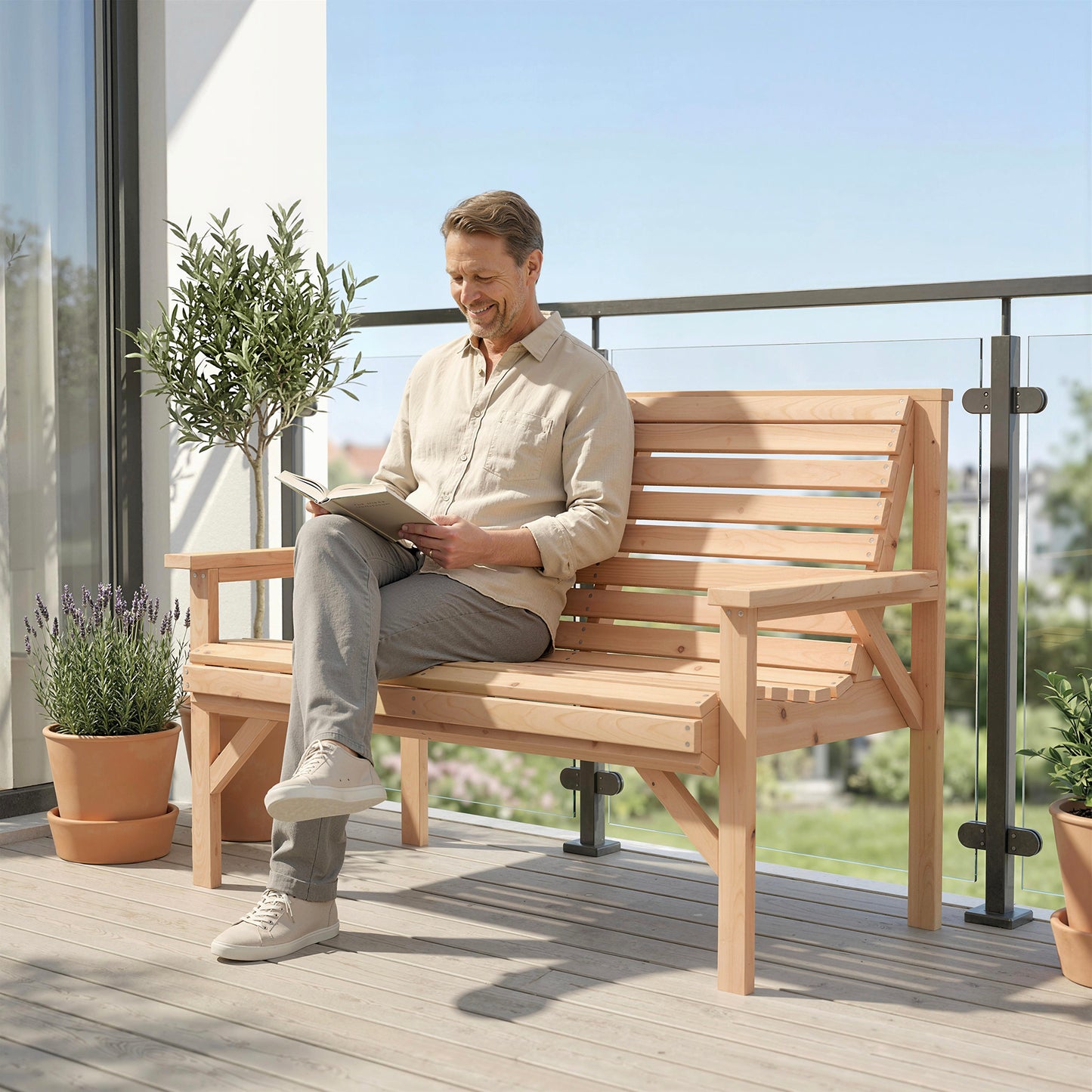 2 Seater Wooden Garden Bench