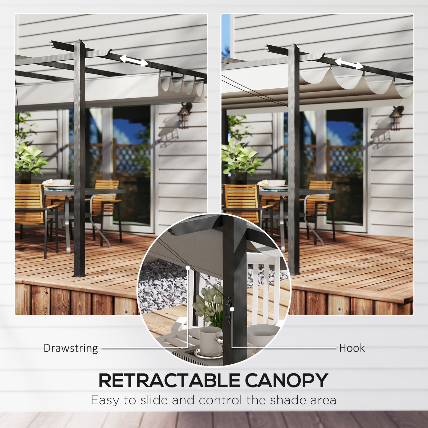 4 x 3(m) Aluminium Pergola with Retractable Roof