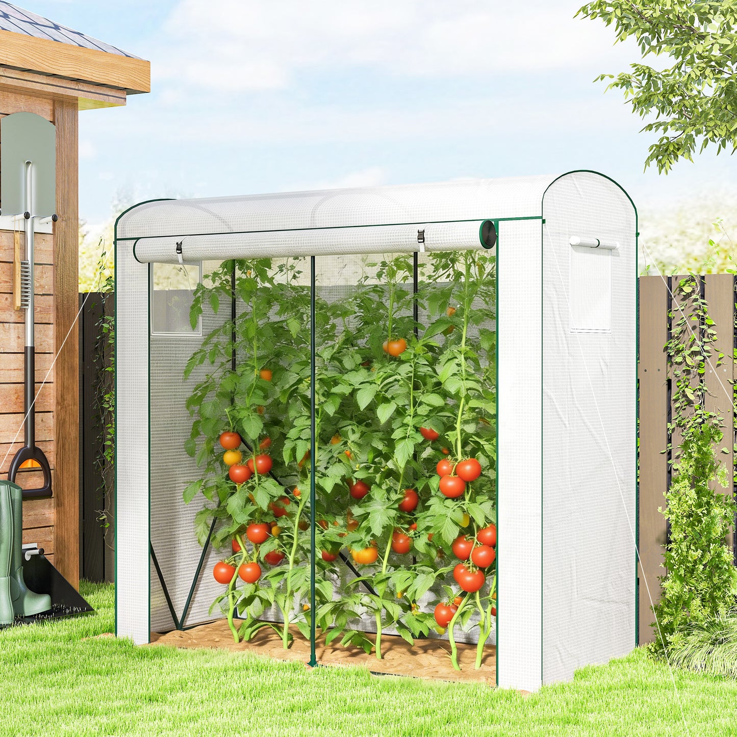 Mini Greenhouse, Garden Tomato Growhouse with Roll-Up Door