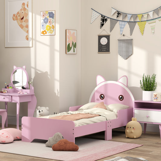 Bed for Kids Cat Design Toddler Bed Frame Bedroom Furniture