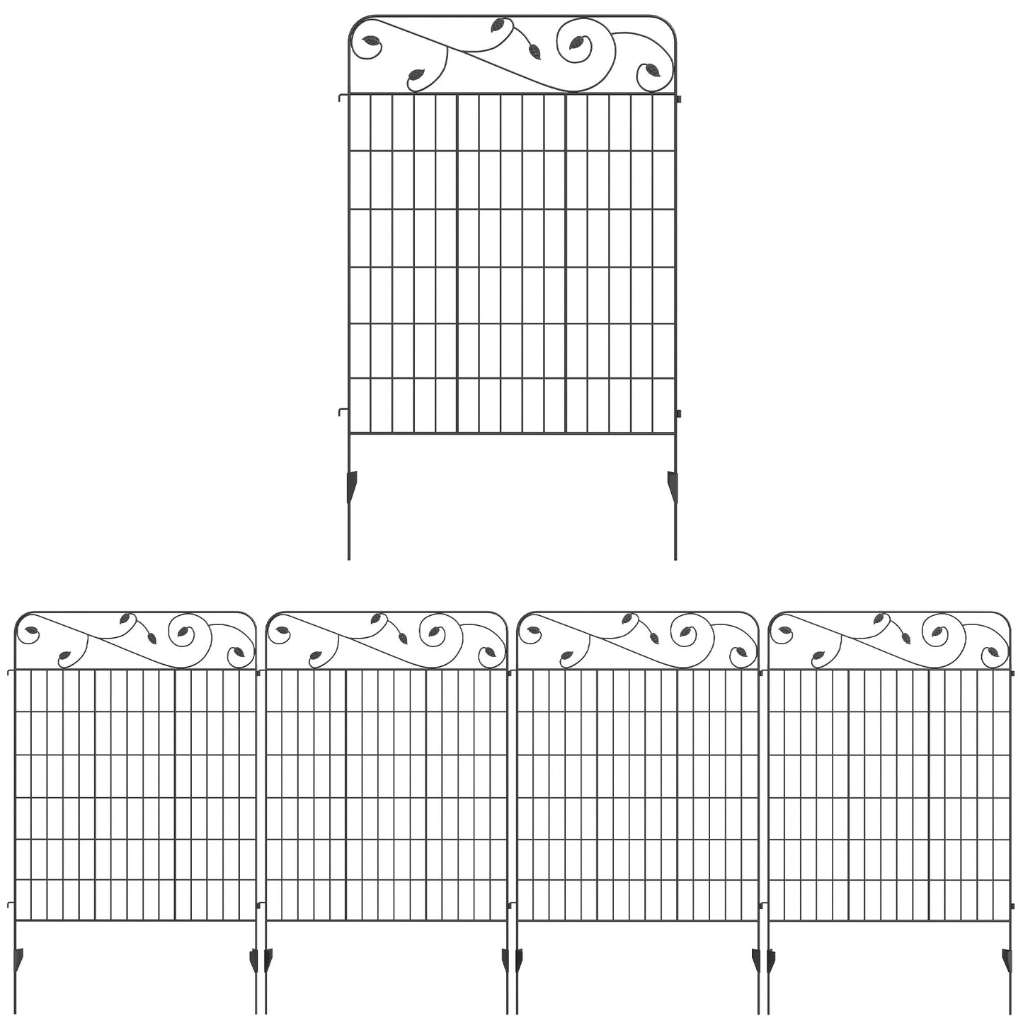 Decorative Garden Fencing, 4PCs Outdoor Picket Fence Panels