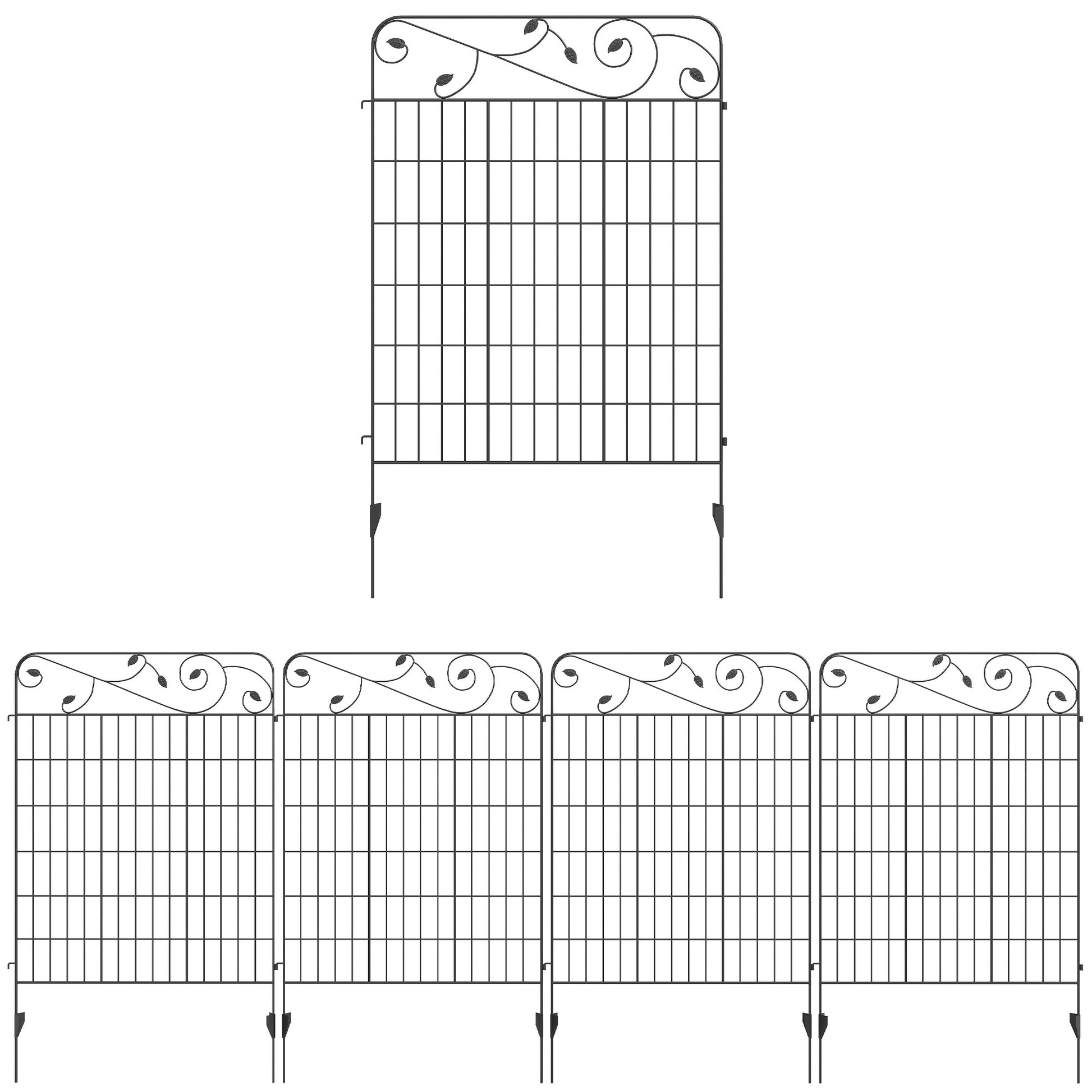 Decorative Garden Fencing, 4PCs Outdoor Picket Fence Panels