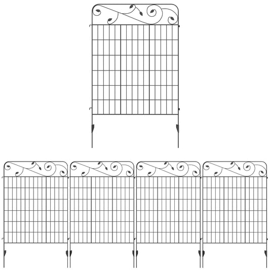 Decorative Garden Fencing, 4PCs Outdoor Picket Fence Panels