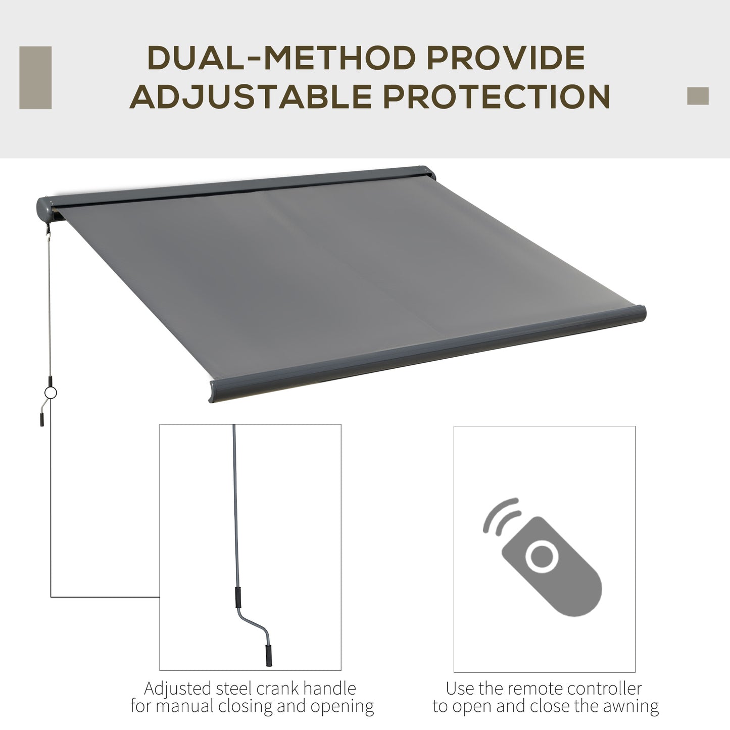3 x 2.5m Electric Awning with Remote Controller