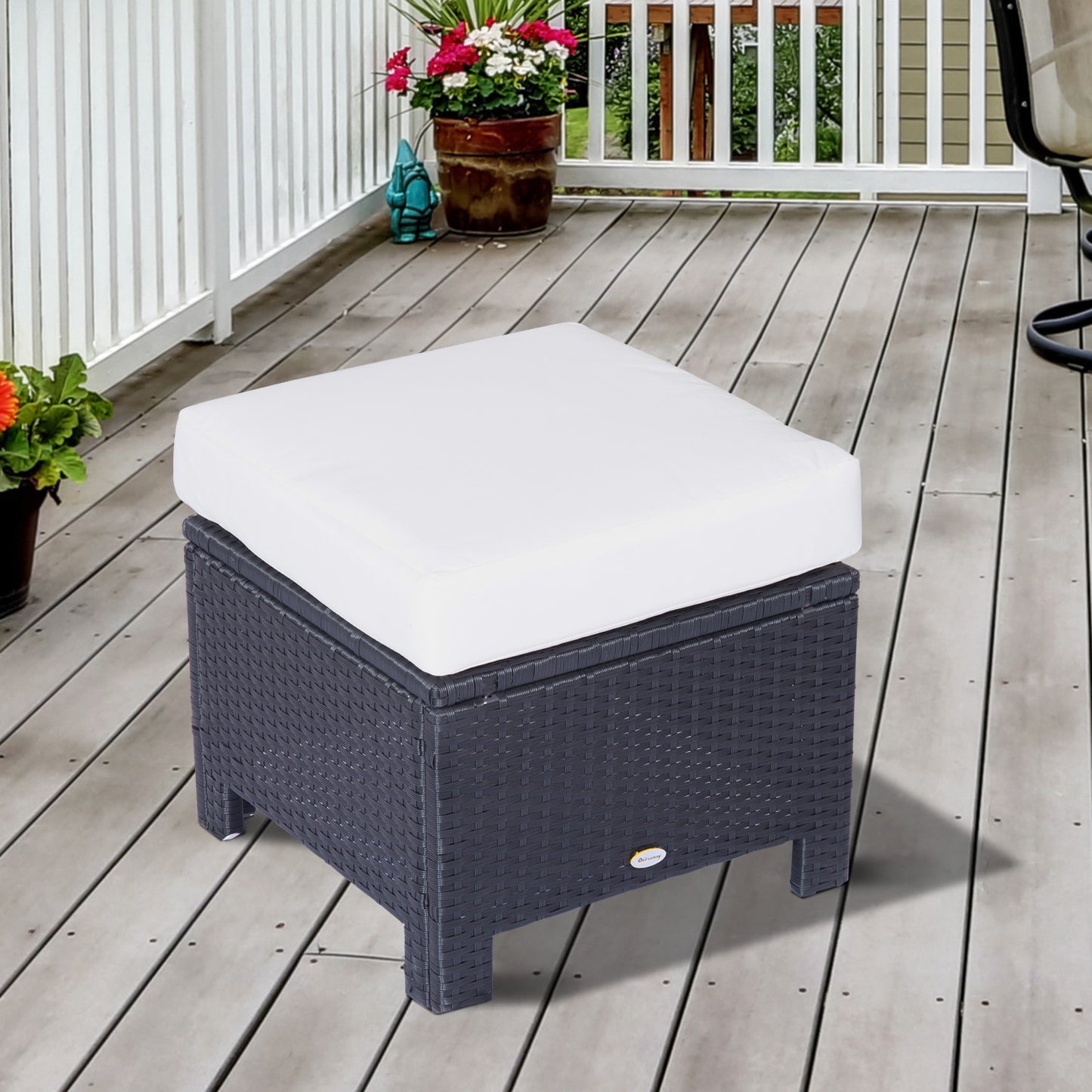Rattan Footstool Wicker Ottoman