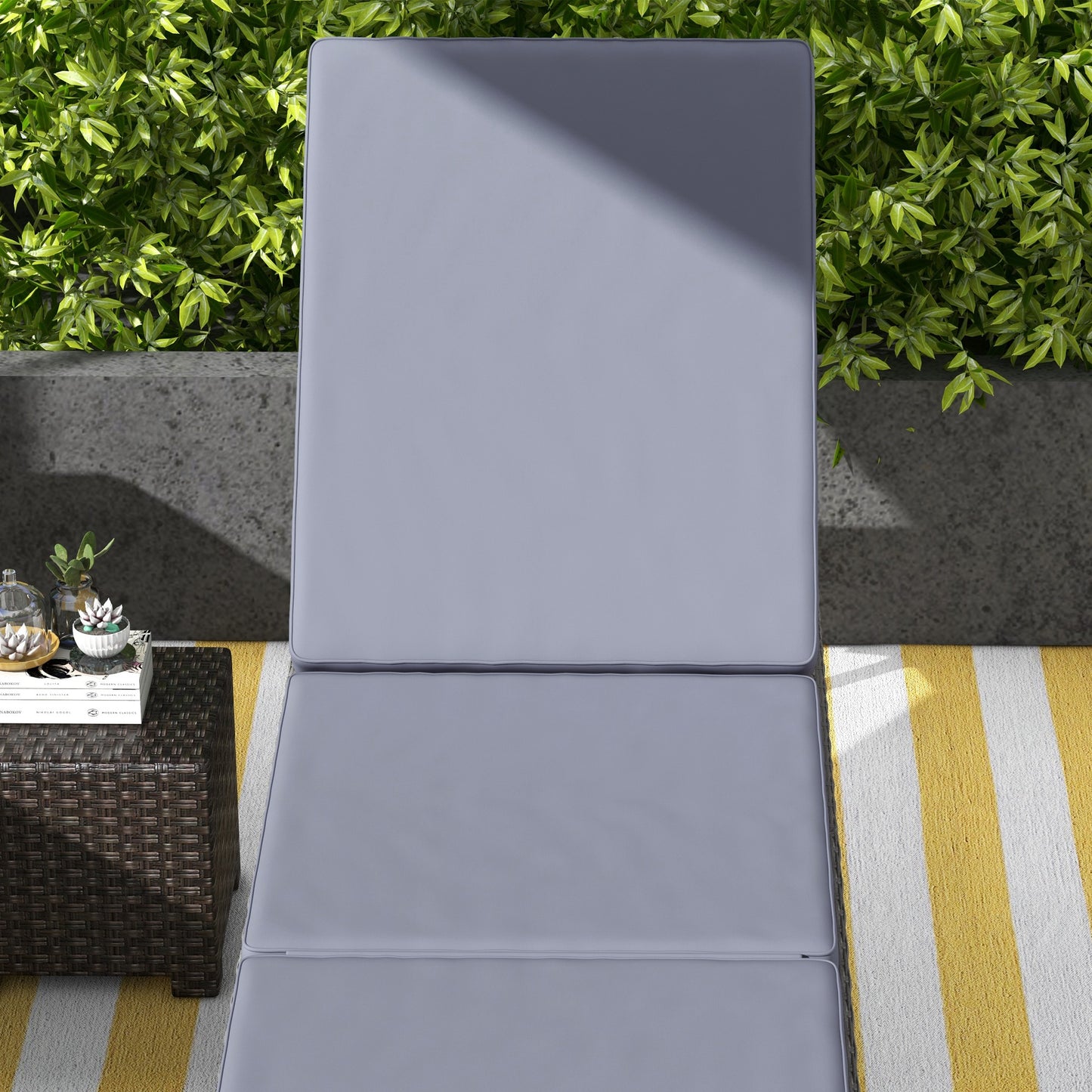 Outdoor PE Rattan Sun Lounger Set of 2