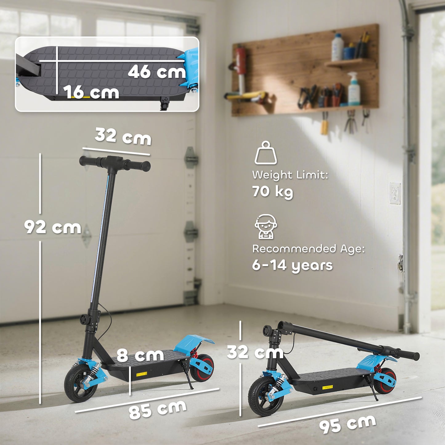 Foldable Kids Electric Scooter with LCD Display