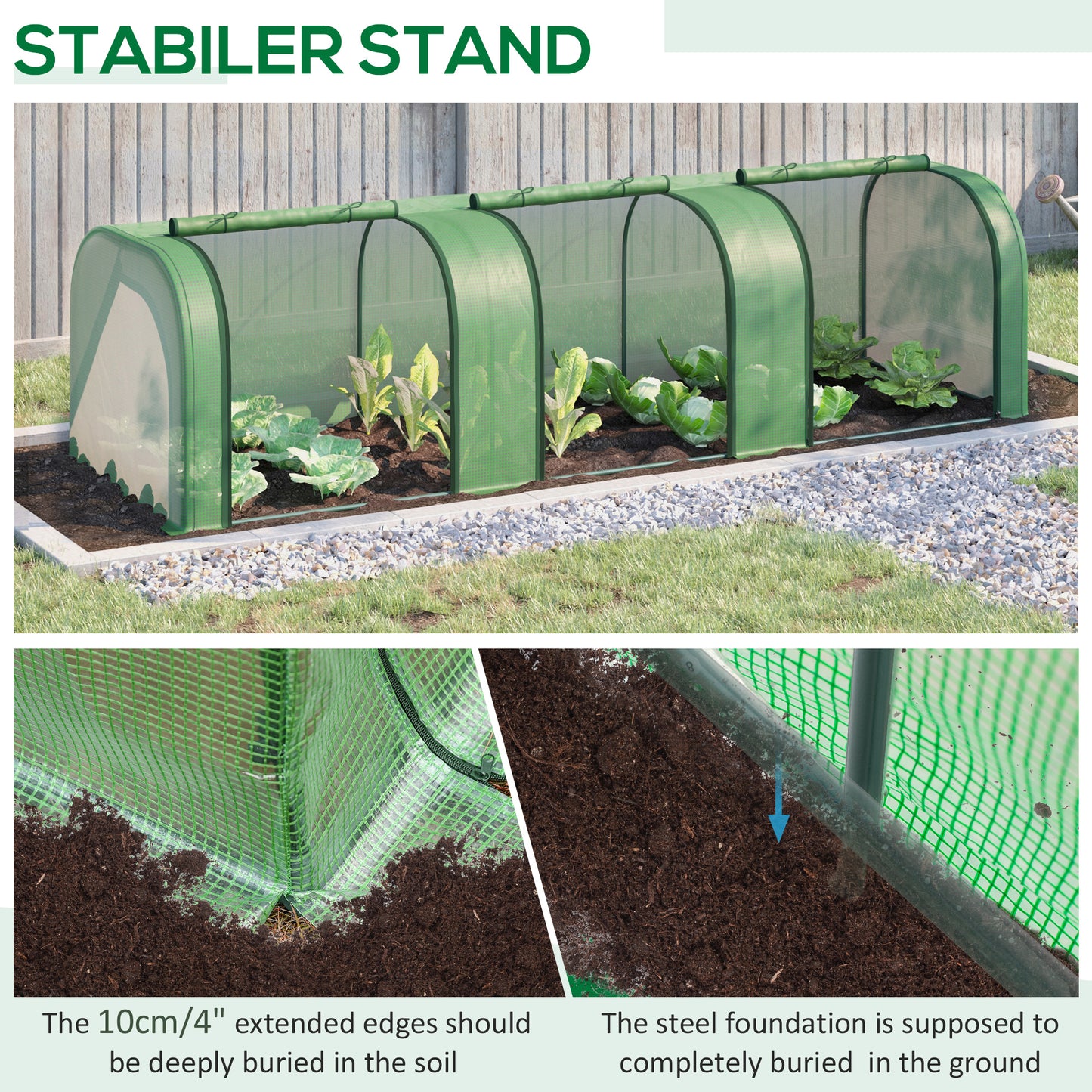 Mini Greenhouse, Small Polytunnel Green House with Zipped Doors (2)