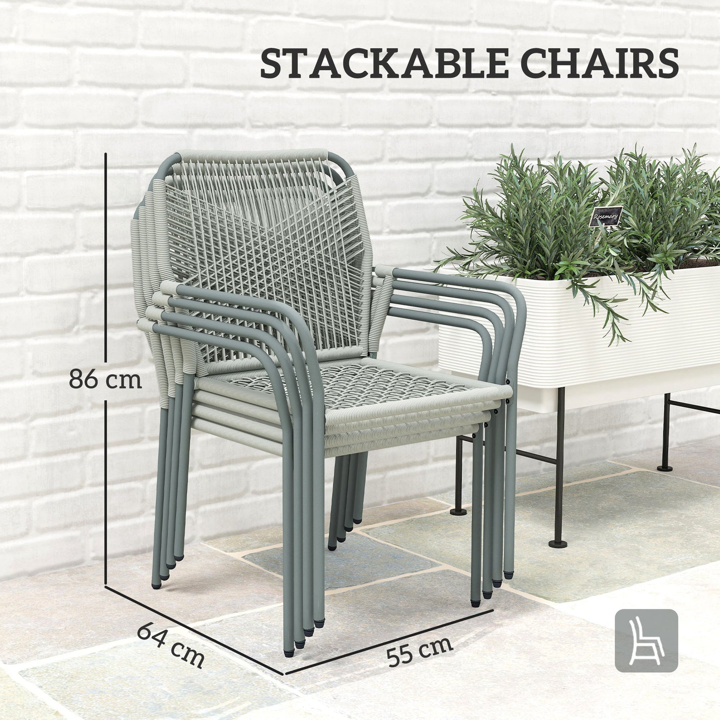 Five-Piece PE Rattan Garden Dining Set