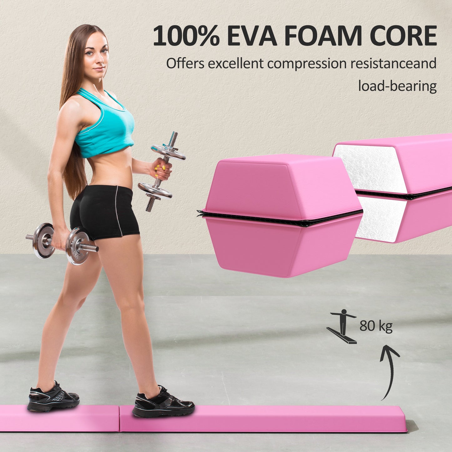 7.7ft Folding Gymnastics Beam