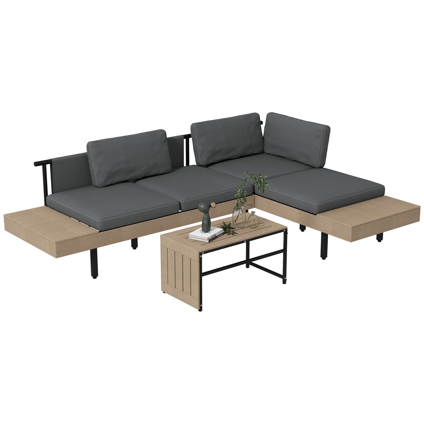 Three-Piece 'L' Garden Sofa Set