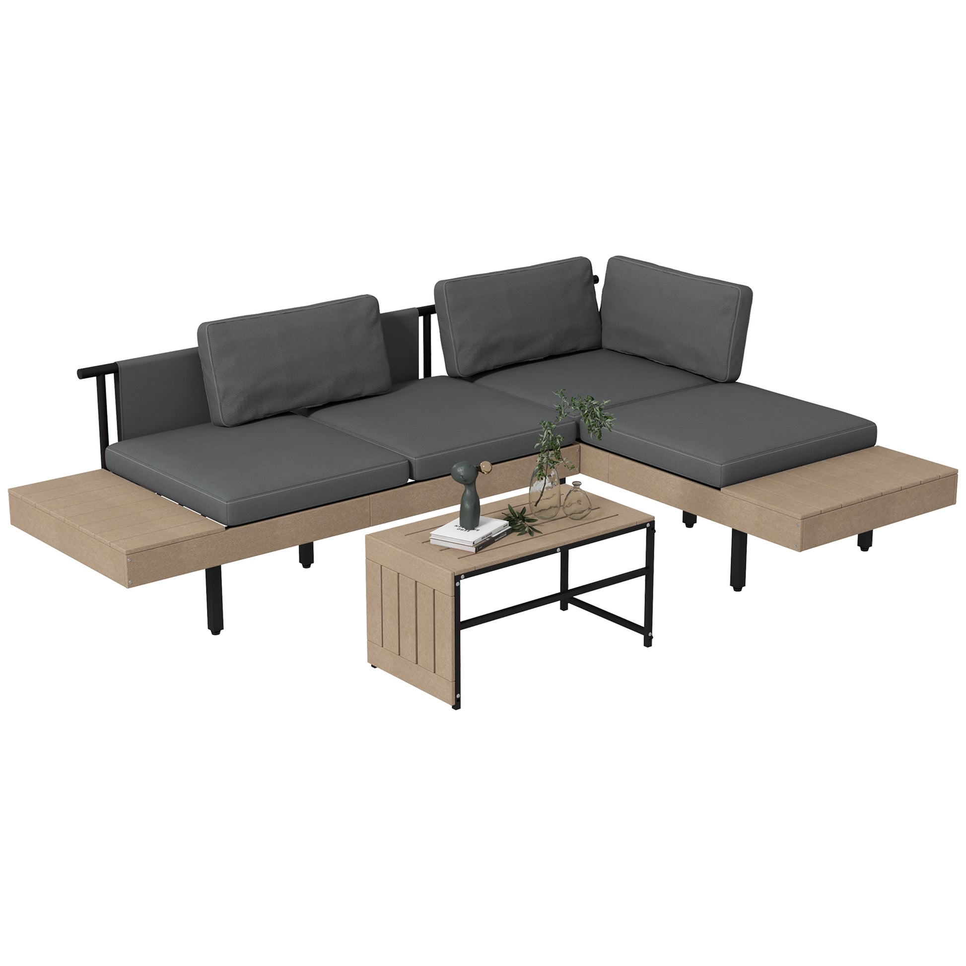 Three-Piece 'L' Garden Sofa Set